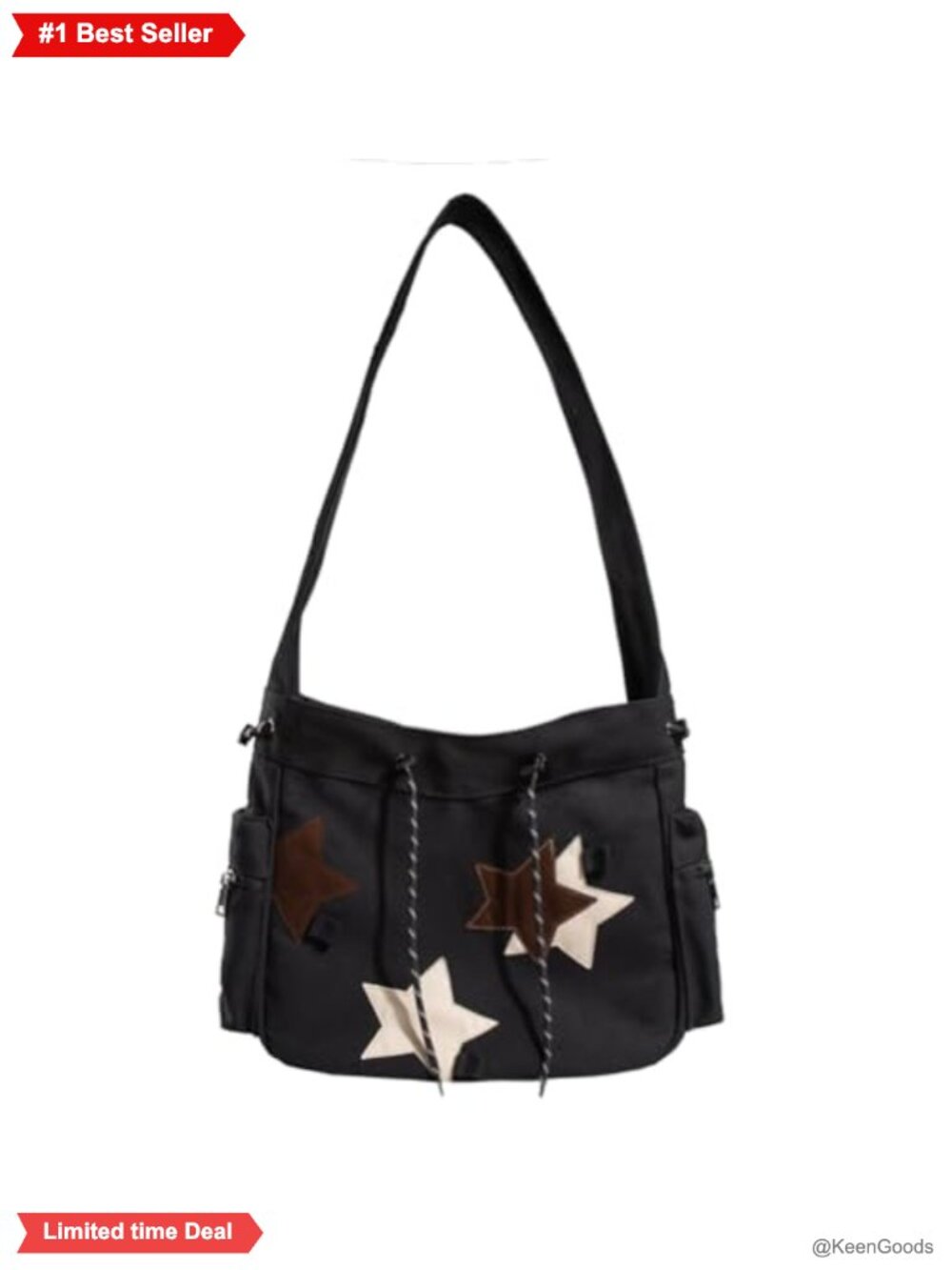 Kawaii Y2K Canvas Messenger Bag Crossbody Purse Tote Handbag with Pockets